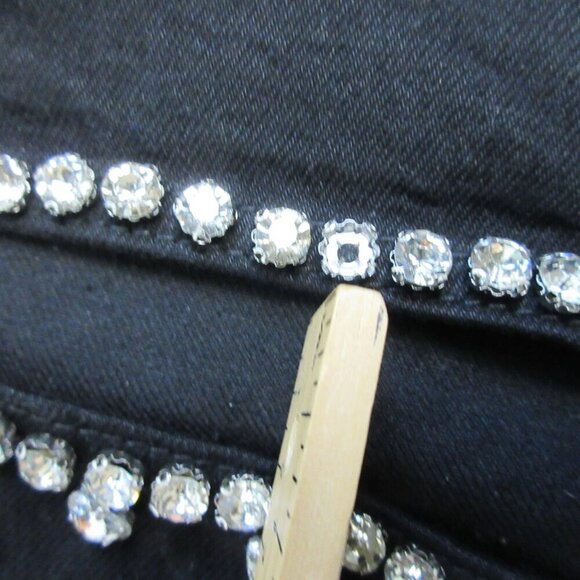 Torn By Ronny Kobo Mariah Jean Women 29 Black Cotton Blend Rhinestone Preppy 712 - Picture 9 of 13
